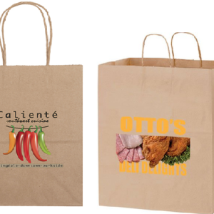 Sac Papier Kraft. Personnalisé multi-couleurs